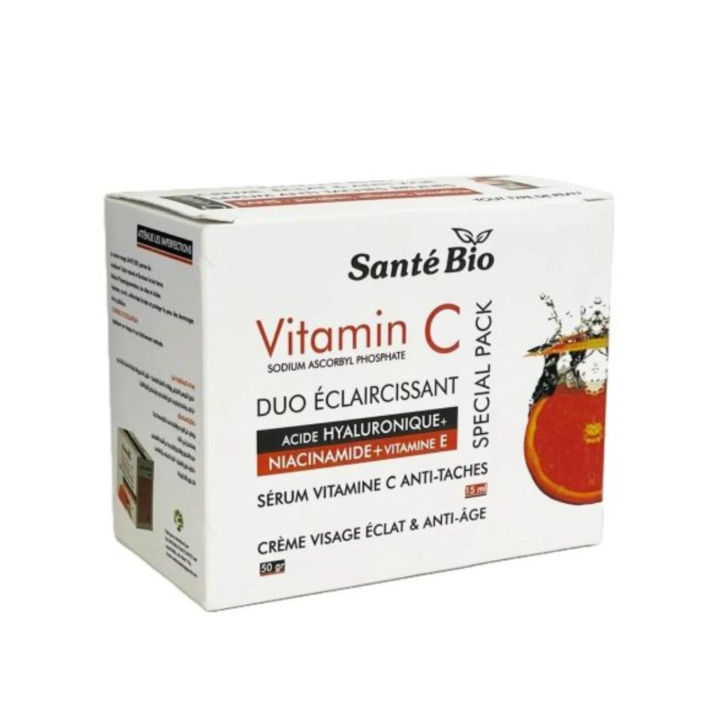 🎁 PACK 🎁 – SANTÉ BIO – Vitamine C Duo pack serum 15ml+Creme eclat 50gr