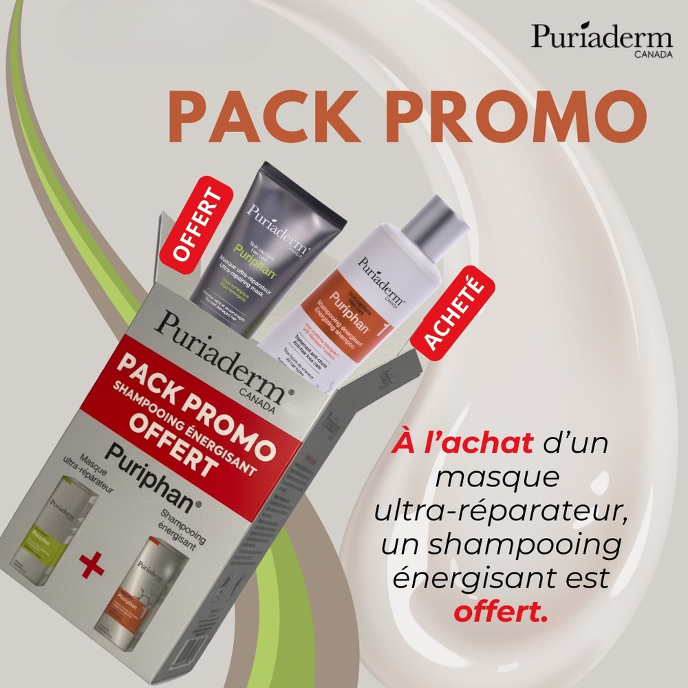 🎁 PACK 🎁 – PURIADERM – Puriphan Masque UltraRep+Puriphan Shamp Energissant Pack