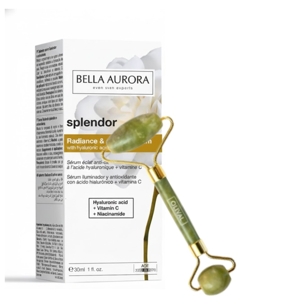 🎁 PACK 🎁 – BELLA AURORA – Splendor Serum Radiance 30ml+Rolleur de massage pack