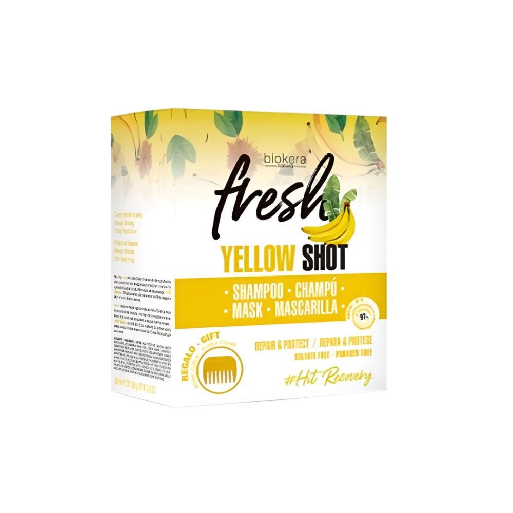 🎁 PACK 🎁 – BIOKERA – Yellow Shot Shampoing 200ml+ Masque 250ml Pack