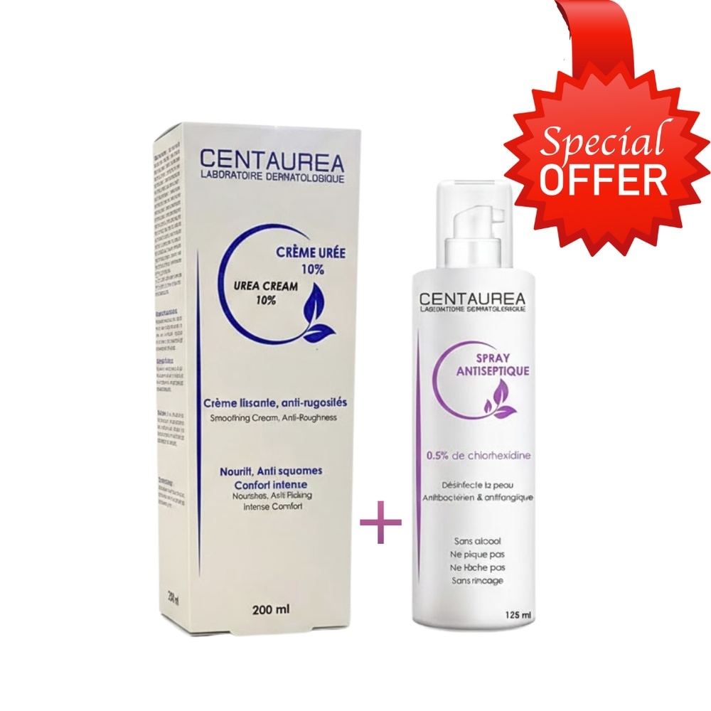 🎁 PACK 🎁 – CENTAUREA – Duo Creme Uree 10% 200ml+Spray Antiseptique 125ml