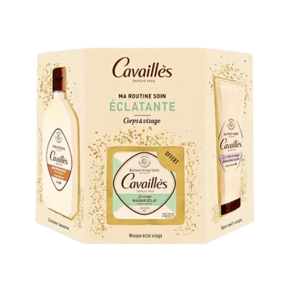 🎁 PACK 🎁 – CAVAILLÈS – Coffret EclatanteCreme Miraculeuse+Creme Douche Nourissante+Savon