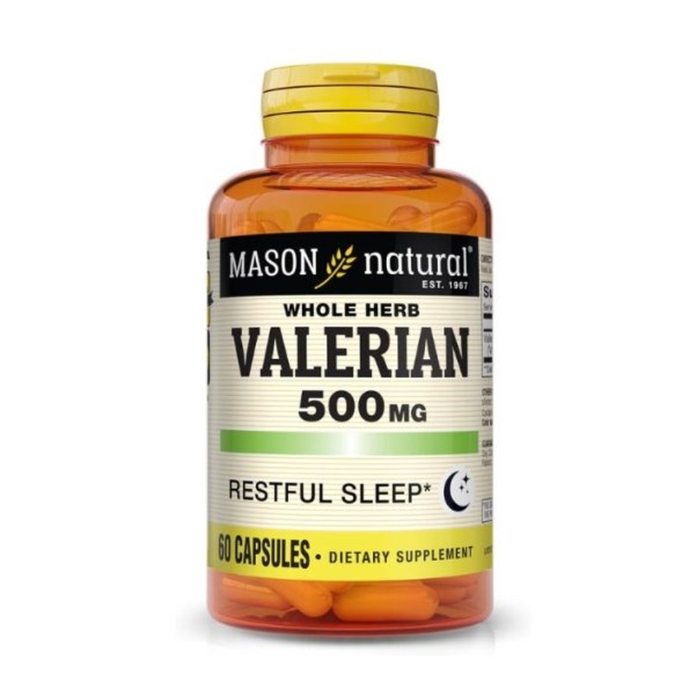 MASON NATURAL – Whole Herb Valerian 500mg 60 capsules 1152-60A