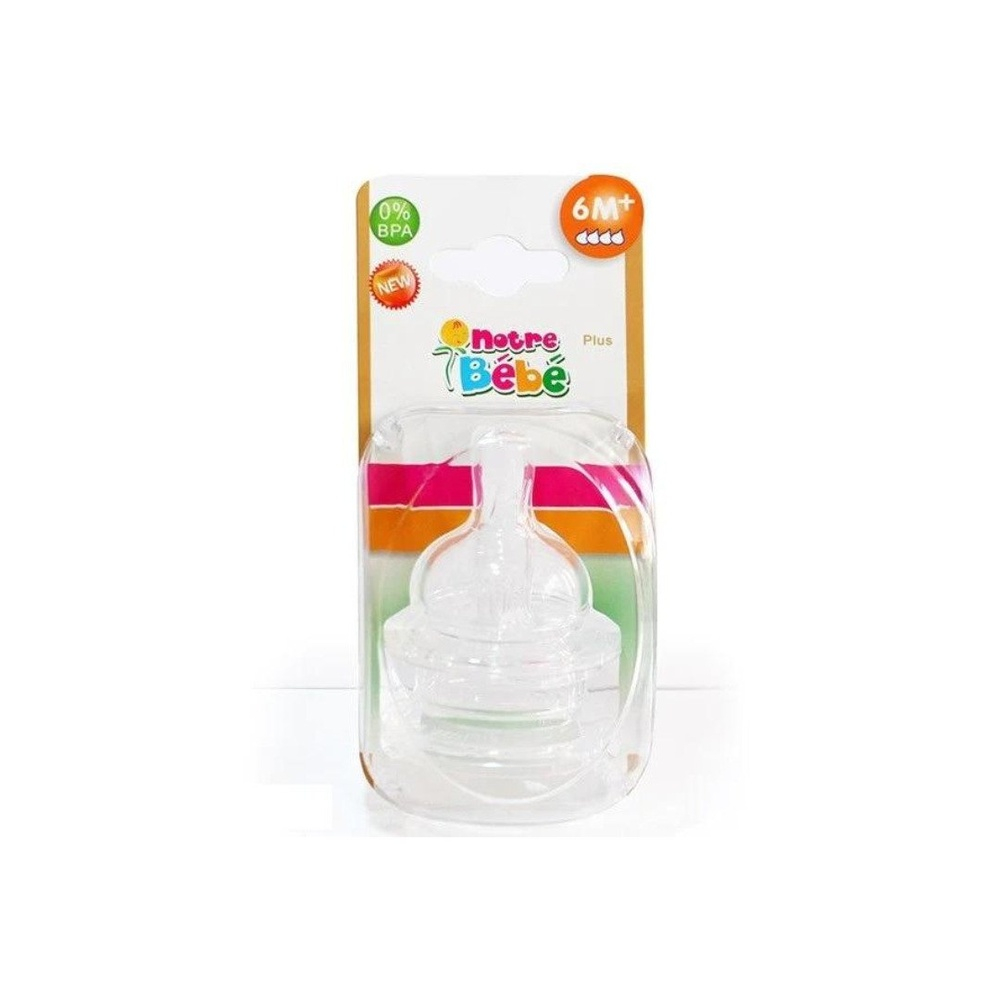 NOTRE BÉBÉ – 2 Tetines Debit +6m Variable