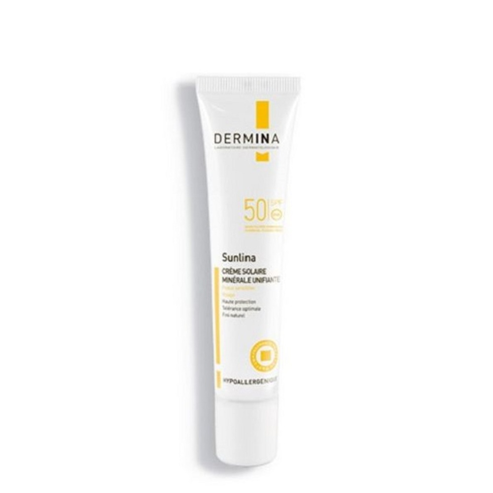 dermina-sunlina-ecran-minerale-unifiante-peau-seche-spf50-40ml.jpg DERMINA – SUNLINA Ecran Minérale Unifiante Peau sèche spf50 40ml