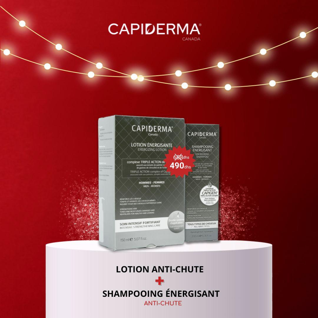 Capiderma – Lotion soin intensif anti-chute – 150 ml = Shampooing  Anti-chute 200ml Offert
